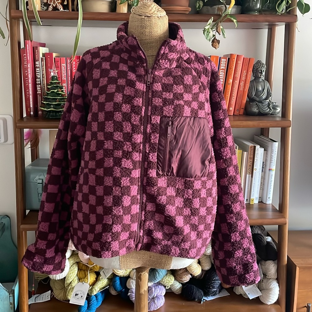 Cotton On Purple Checkered Bomber Jacket